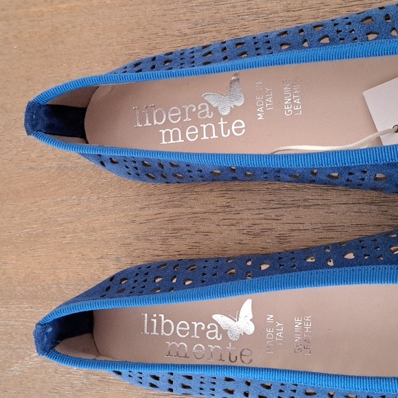 Libera Mente Genuine Leather Blue Suede Ballet Flats - Size: EU 39 (US 8.5) - Picture 4 of 10